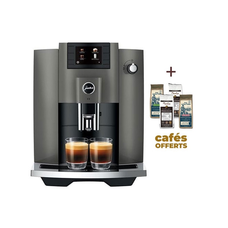 Machine à café E6 Dark Inox (EC) 15439 - JURA (4 x 250g de café offerts) Machine à café E6 Dark Inox (EC) 15439 - JURA (4 x 250g de café offerts)
