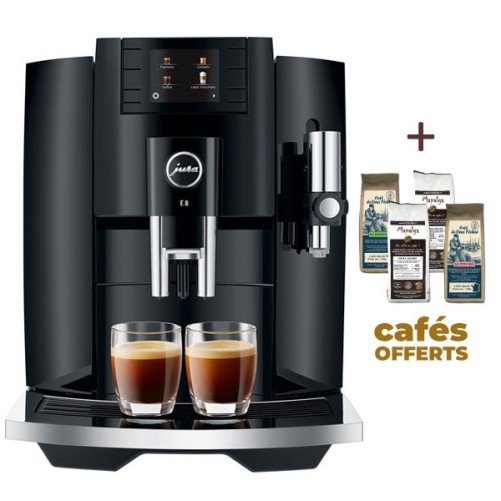 E8 Piano Black Coffee Machine (EB) 15355 - Giura + 2 kg di caffè Offerto