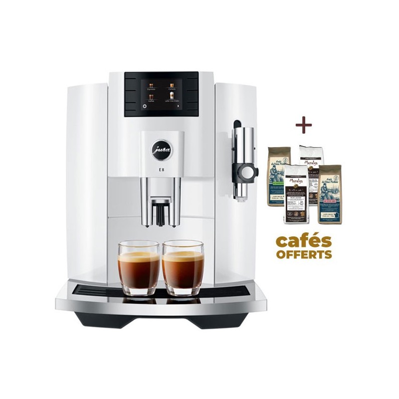 Machine à café E8 Piano White (EB) 15353 - JURA (4 x 250g de café offerts)
