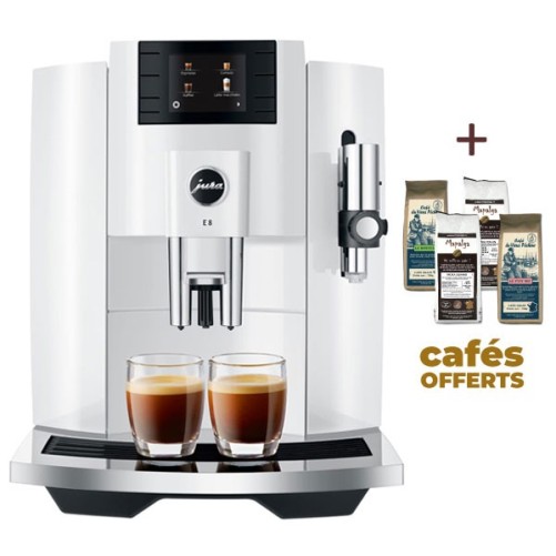 E8 Piano White Coffee Machine (EB) 15353 - Giura + 2 kg di caffè Offerto
