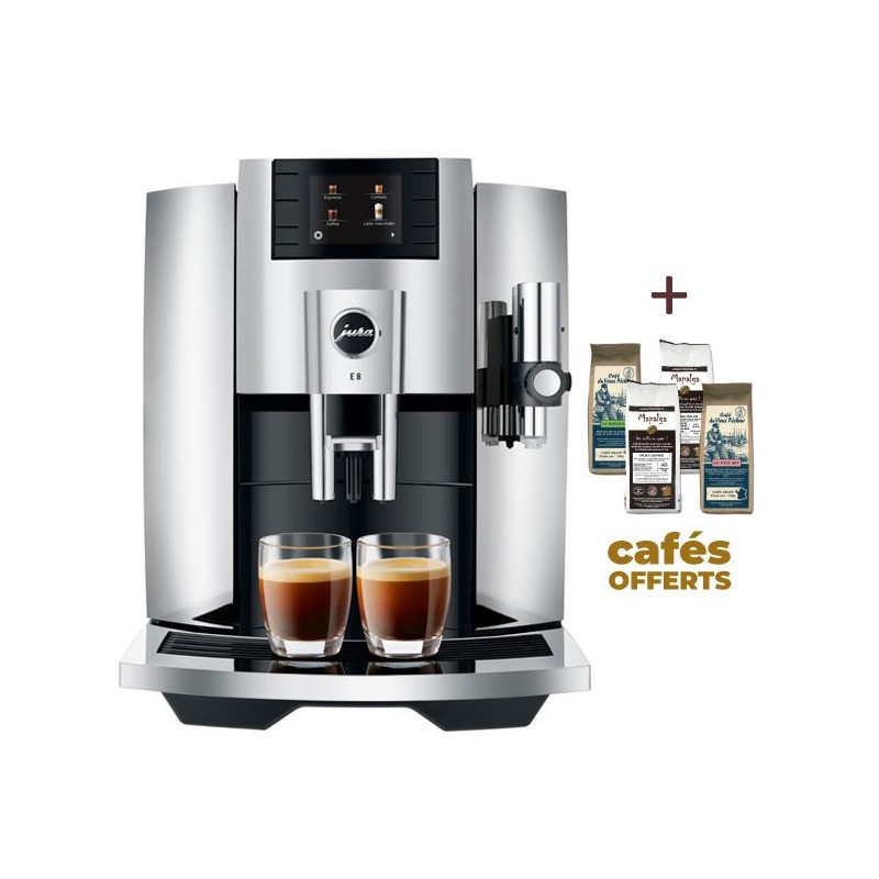 E8 Chrome Coffee Machine (EB) 15363 - Jura (4 x 250g of coffee offered)