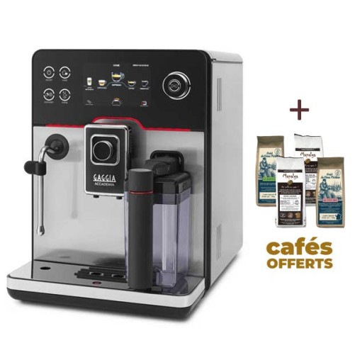 Machine à café automatique ACCADEMIA STAINLESS STEEL RI9782/01 - GAGGIA (4 x 250g de café offerts)