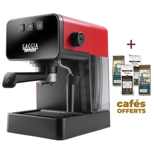 Machine à café ESPRESSO STYLE LAVA RED GAGGIA EG2111/03 (4 x 250g de café offerts)