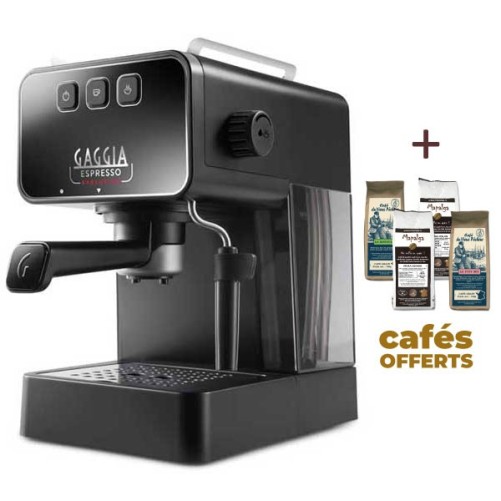 Machine à café ESPRESSO EVOLUTION STONE BLACK GAGGIA EG2115/01 (4 x 250g de café offerts)