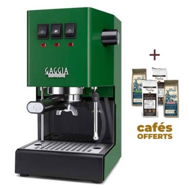 Coffee machine Espresso Classic E24 Jungle Green Gaggia Ri9481/17 + 1 kg of Moulu coffee offered