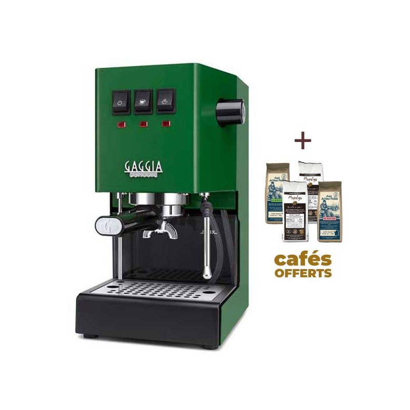 Machine à café espresso CLASSIC E24 JUNGLE GREEN GAGGIA RI9481/17 (4 x 250g de café offerts)