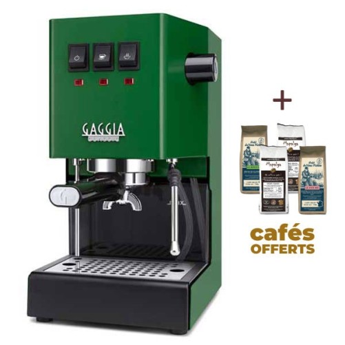 Macchina da caffè espresso classico e24 giungla verde gaggia ri9481/17 + 1 kg di caffè moulu offerto