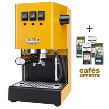 Coffee machine Espresso Classic E24 Sunshine Yellow Gaggia Ri9481/18 + 1 kg of Moulu Coffee offered