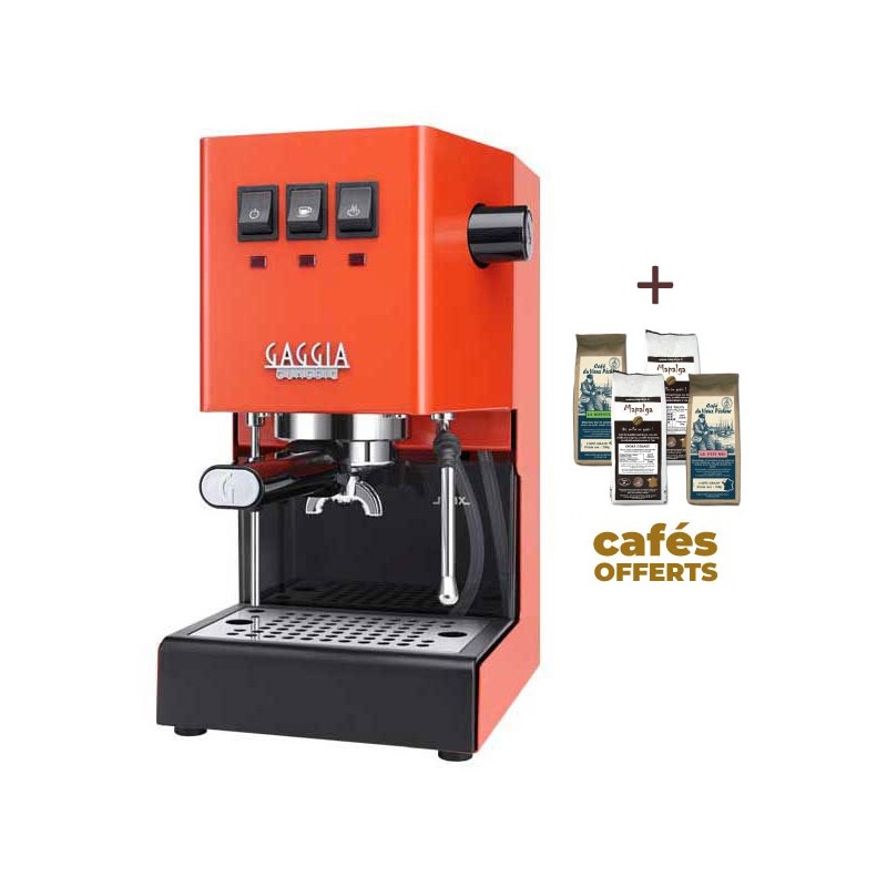 Machine à café espresso CLASSIC E24 LOBSTER RED GAGGIA RI9481/19 (4 x 250g de café offerts)
