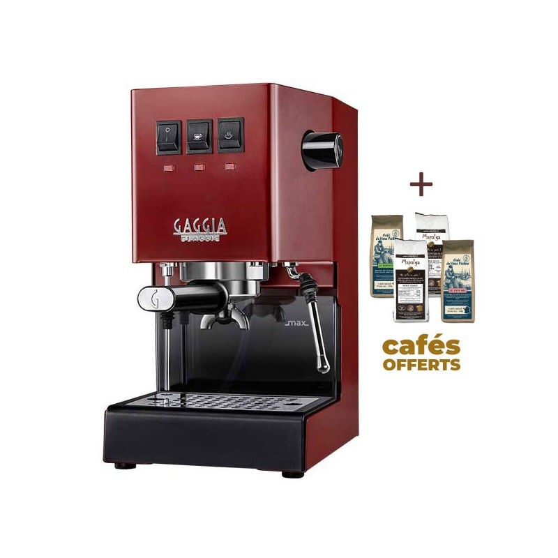 Machine à café espresso CLASSIC E24 CHERRY RED GAGGIA RI9481/12 (4 x 250g de café offerts) Machine à café espresso CLASSIC E24 CHERRY RED GAGGIA RI9481/12 (4 x 250g de café offerts)