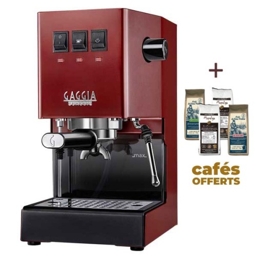 Machine à café espresso CLASSIC E24 CHERRY RED GAGGIA RI9481/12 (4 x 250g de café offerts)