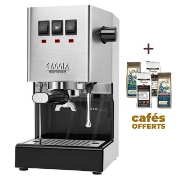 Machine à café espresso CLASSIC E24 INOX GAGGIA RI9481/11 (4 x 250g de café offerts)
