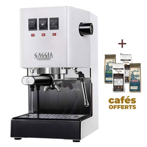Machine à café espresso CLASSIC E24 POLAR WHITE GAGGIA RI9481/13 (4 x 250g de café offerts)