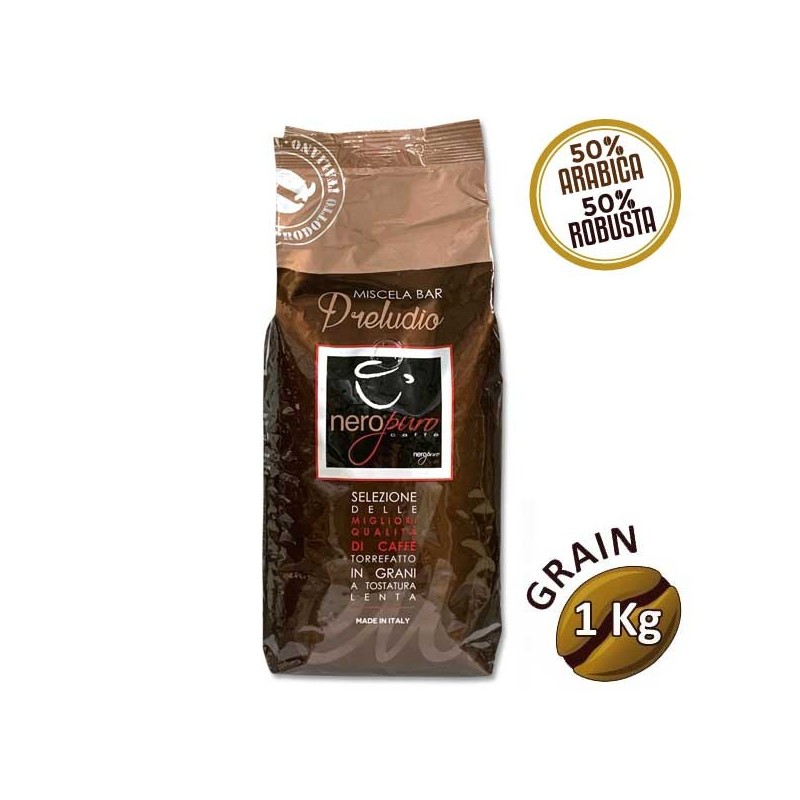 Café en Grains Miscela Bar PRELUDIO - 1 Kg - NERO PURO