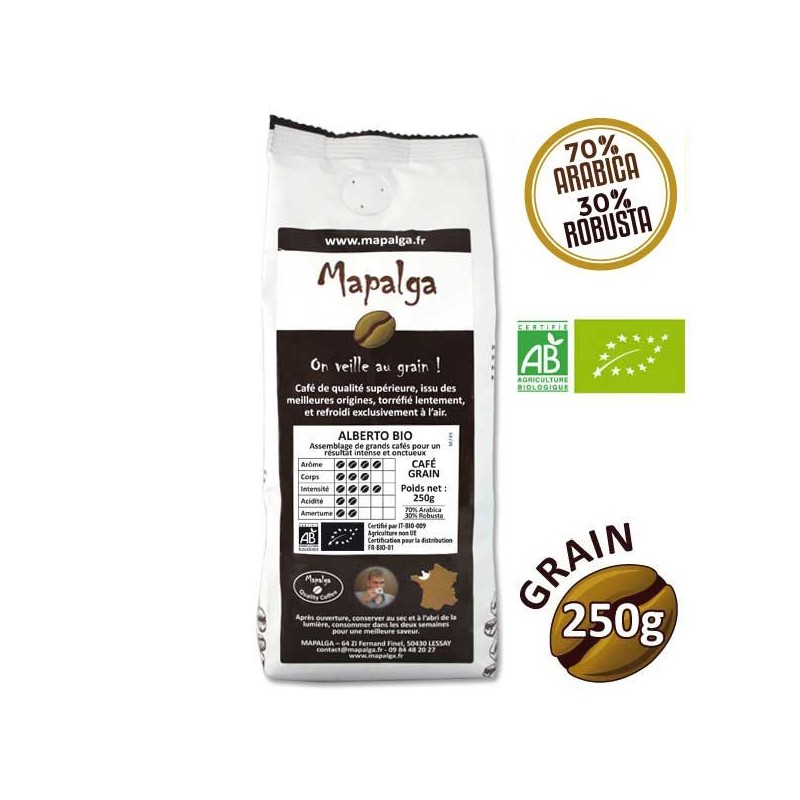 Café grain ALBERTO BIO - 250g - MAPALGA Café grain ALBERTO BIO - 250g - MAPALGA