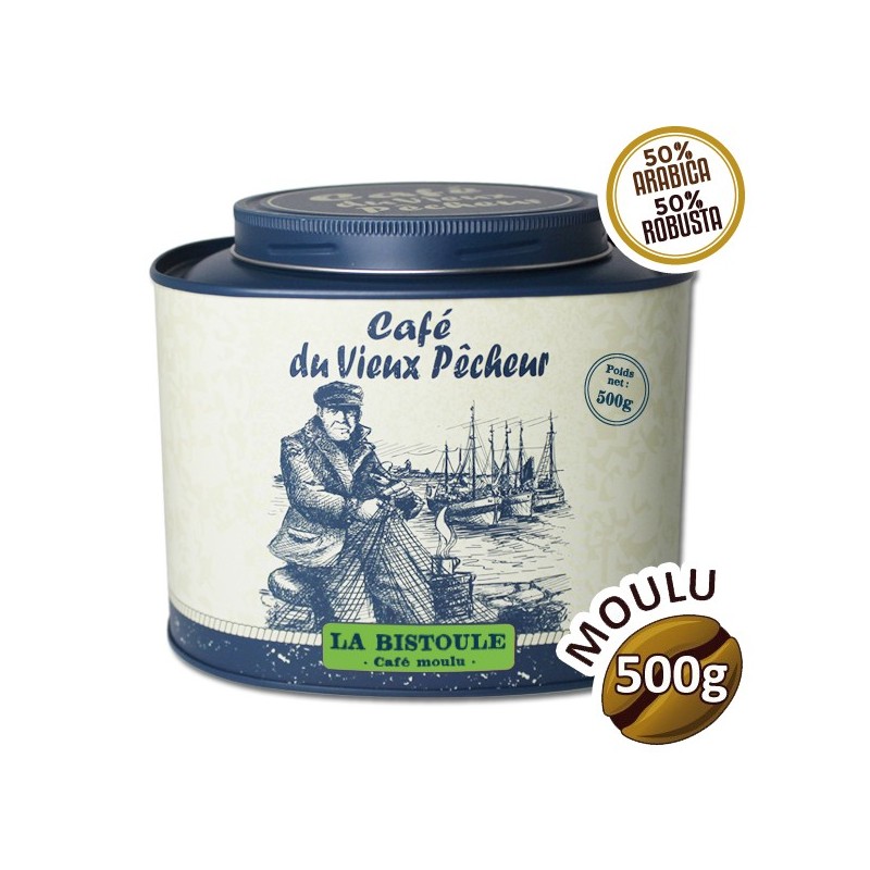 Boîte métal café moulu LA BISTOULE 500g - CAFÉ DU VIEUX PÊCHEUR Boîte métal café moulu LA BISTOULE 500g - CAFÉ DU VIEUX PÊCHEUR