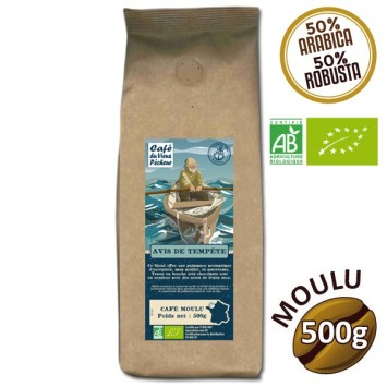 Café moulu Blend AVIS DE TEMPÊTE BIO 500g - CAFÉ DU VIEUX PÊCHEUR