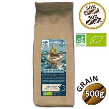 Coffee grain blend organic storm notice 500g - Café du Vieux fisherman