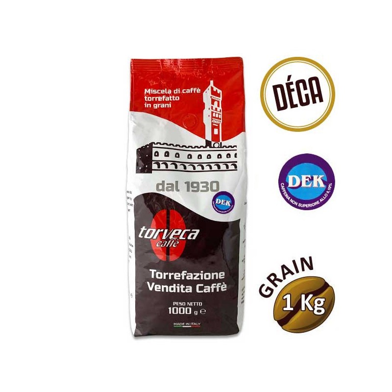 Café grain DÉCAFÉINÉ - 1 Kg - TORVECA