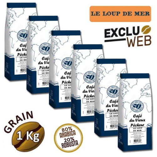 Coffee grain The sea wolf 6 x 1 kg - Café du Vieux fisherman