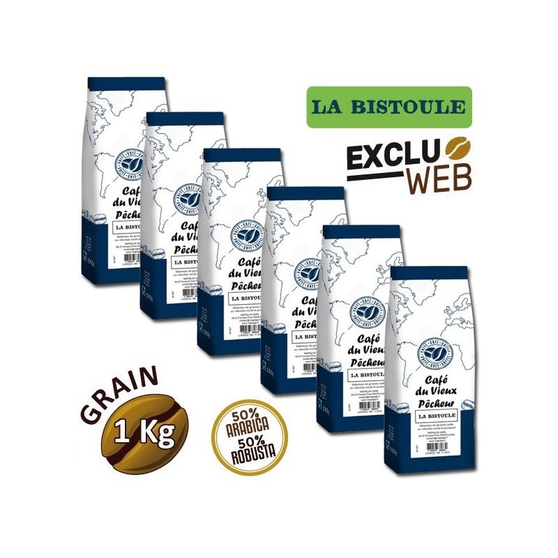 Café grain LA BISTOULE 6 X 1 kg - CAFÉ DU VIEUX PÊCHEUR Café grain LA BISTOULE 6 X 1 kg - CAFÉ DU VIEUX PÊCHEUR