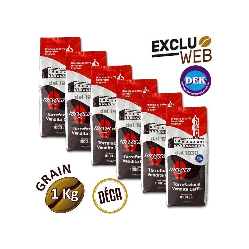 Pack x 6 Café grain DÉCAFÉINÉ - 1 Kg - TORVECA