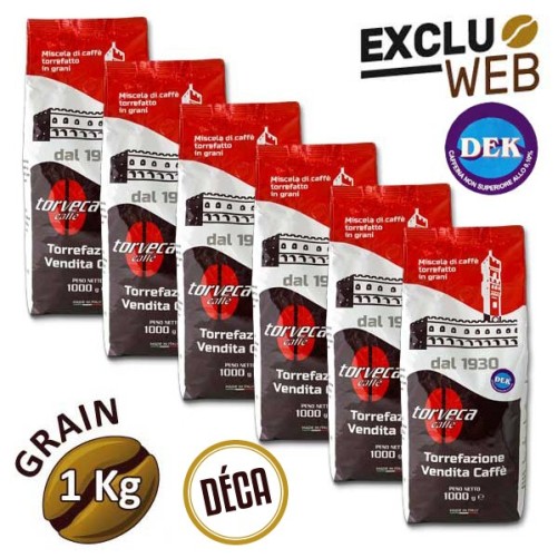 Pack x 6 Café grain DÉCAFÉINÉ - 1 Kg - TORVECA