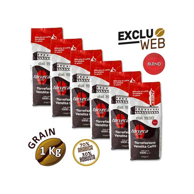 Pack x 6 Café grain Blend - 1 Kg - TORVECA