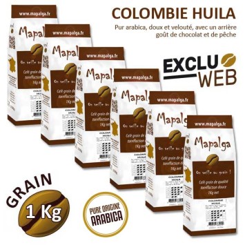 Pack x 6 Café grain COLOMBIE HUILA - 1 kg - MAPALGA