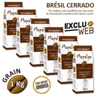 Pack X 6 Café Grain Brazil Cerrado - 1 kg - Mapalga