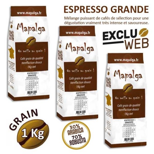 Pack X 3 Café Grain Espresso Grande - 1 kg - Mapalga