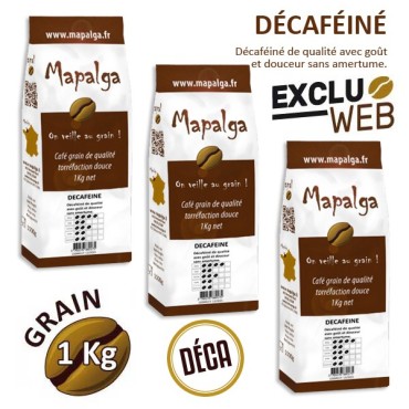 X 3 Café Grain Decafeine Pack - 1 kg - MAPALGA