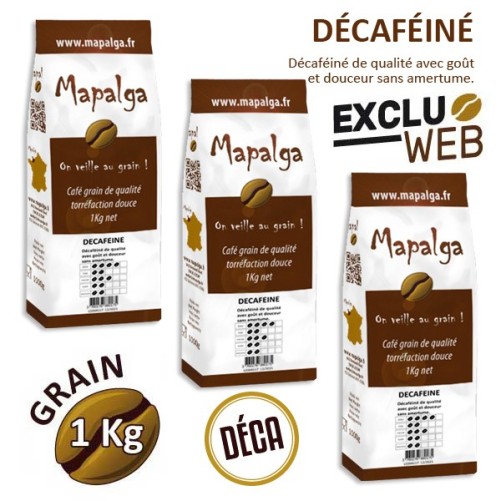 X 3 Café Grain Decafeine Pack - 1 kg - MAPALGA