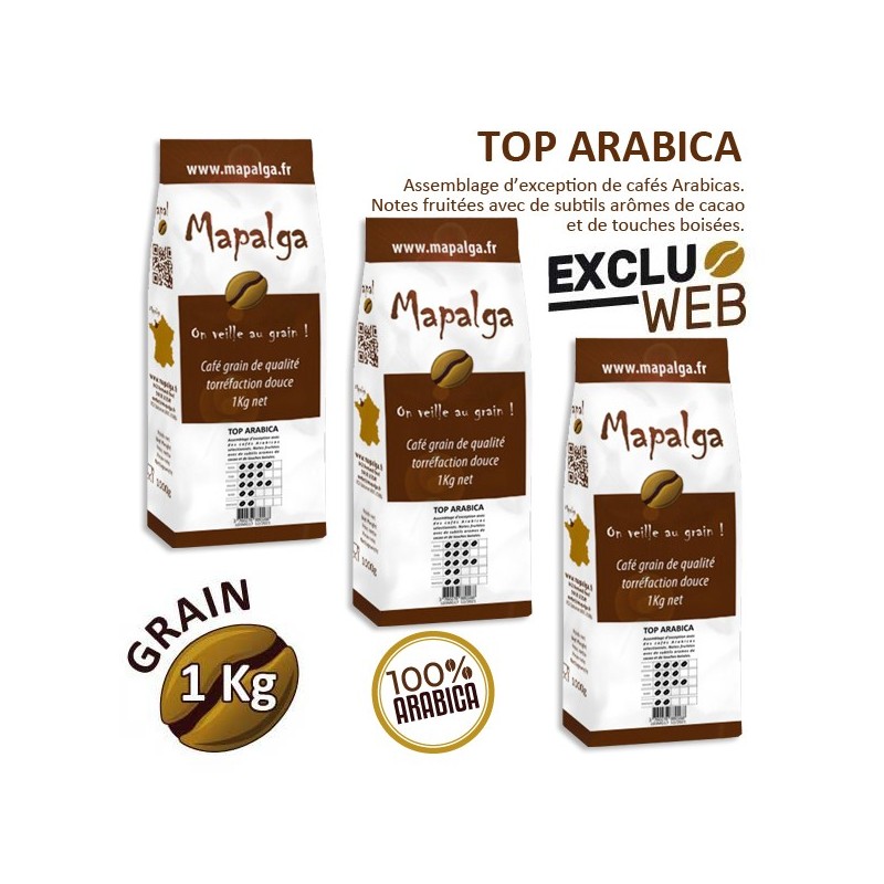 Pack x 3 Café grain TOP ARABICA - 1Kg - MAPALGA