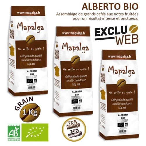 Pack X 3 Café Grain Alberto Organic - 1 kg - Mapalga