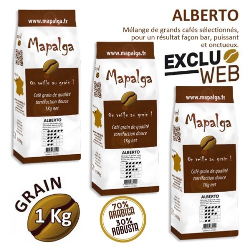Pack x 3 Café grain ALBERTO - 1Kg - MAPALGA