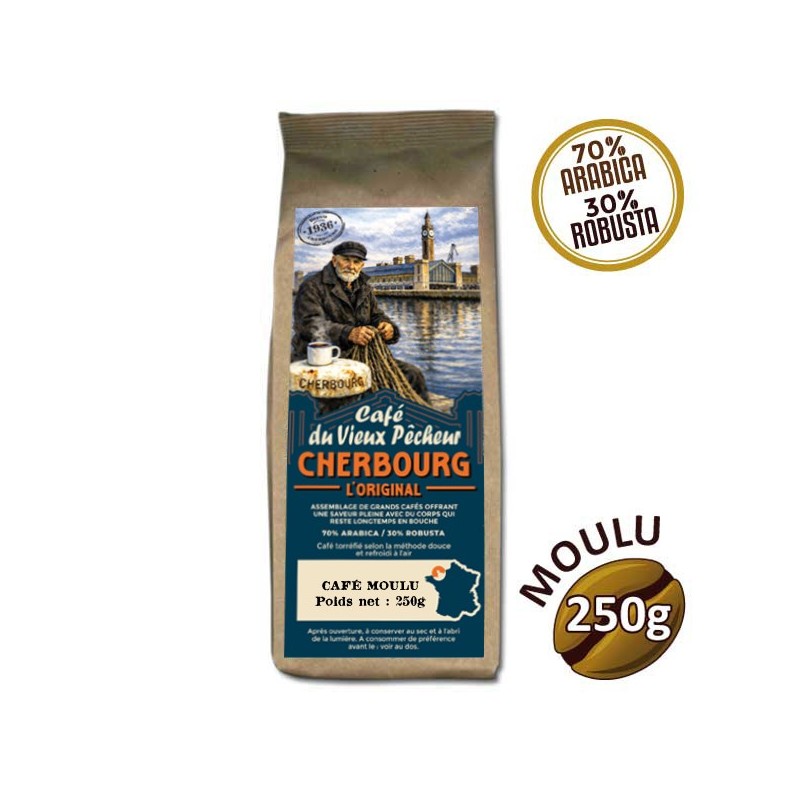 Café moulu CHERBOURG L'ORIGINAL 250g - CAFÉ DU VIEUX PÊCHEUR