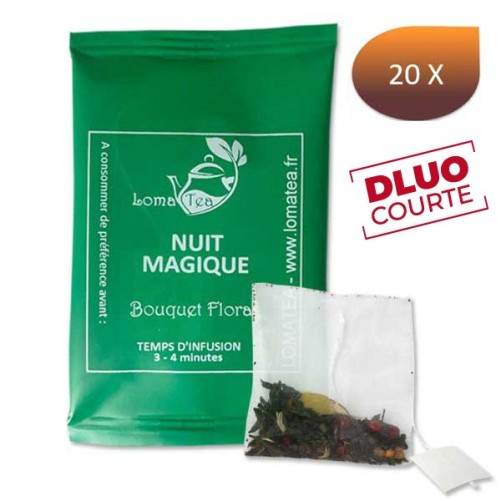 Thé vert NUIT MAGIQUE x 20 infusettes individuelles DLUO - LOMATEA