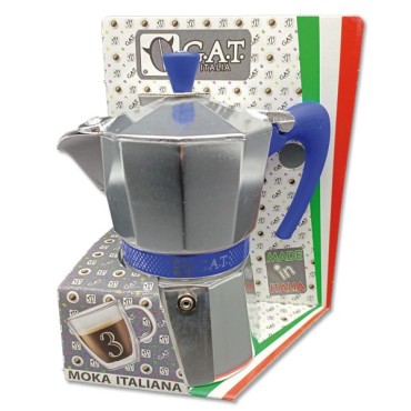 Cafetière Italienne BETTY BLEUE 3 Tasses - GAT (défaut d'aspect)