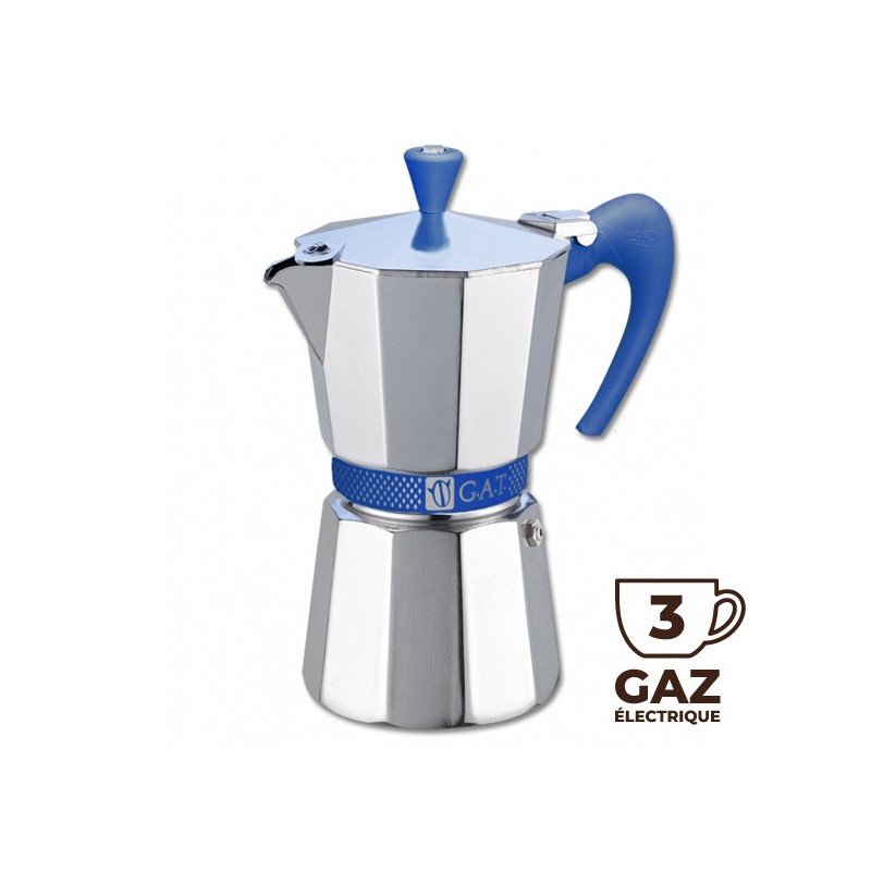 Cafetière Italienne BETTY BLEUE 3 Tasses - GAT (défaut d'aspect)