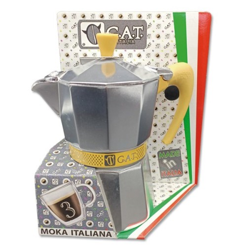 Cafetière Italienne BETTY JAUNE 3 Tasses - GAT ( défaut d'aspect)