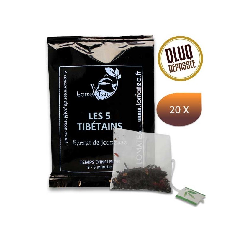 Thé noir LES 5 TIBÉTAINS x 20 infusettes individuelles DLUO DÉPASSÉE - LOMATEA Thé noir LES 5 TIBÉTAINS x 20 infusettes individuelles DLUO DÉPASSÉE - LOMATEA
