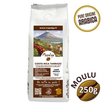 Café pure origine moulu COSTA RICA TARRAZU - 250g - MAPALGA