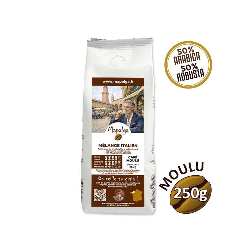 Café moulu MÉLANGE ITALIEN - 250g - MAPALGA