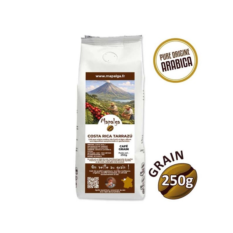 Café grain pure origine COSTA RICA TARRAZU - 250g - MAPALGA