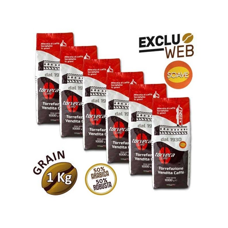 Pack x 5 Café grain Soave - 1 Kg - TORVECA