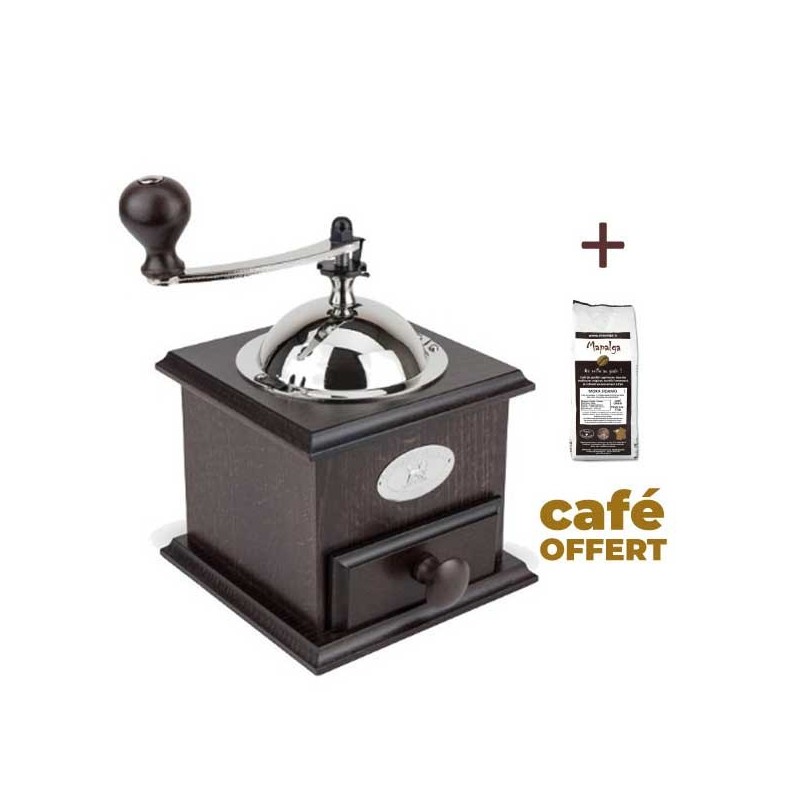 Moulin à café Nostalgie Noyer Peugeot + 250g de café OFFERTS