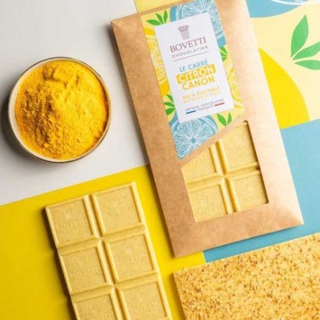 Tablette Chocolat Blanc Le Carré CITRON CANON 80g - BOVETTI