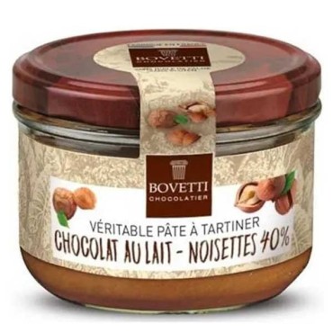 Pâte à tartiner CHOCOLAT AU LAIT - NOISETTES 40% 200g - BOVETTI