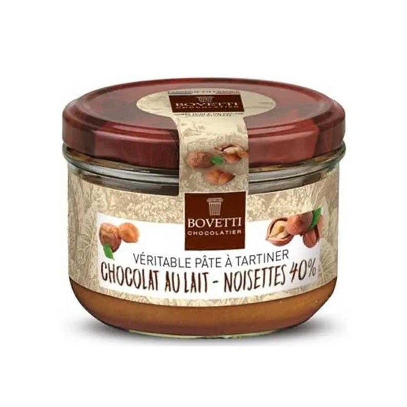 Pâte à tartiner CHOCOLAT AU LAIT - NOISETTES 40% 200g - BOVETTI